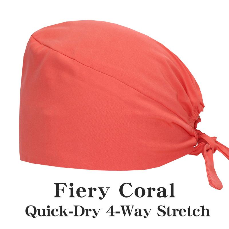 Customized Solid Color Dental Doctors Cap Women Men Nursing Hat Laboratory Pet Vet Breathable Medical Scrub Caps with Buttons