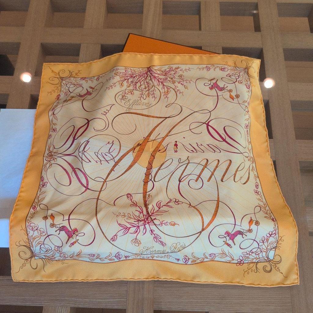 Used HERMES scarf hkerchief orange