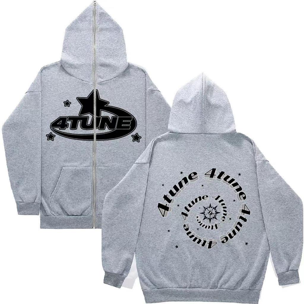 Unisex Gothic Harajuku Plus Size Zipper Hoodie - European & American Dark Sportswear 2023