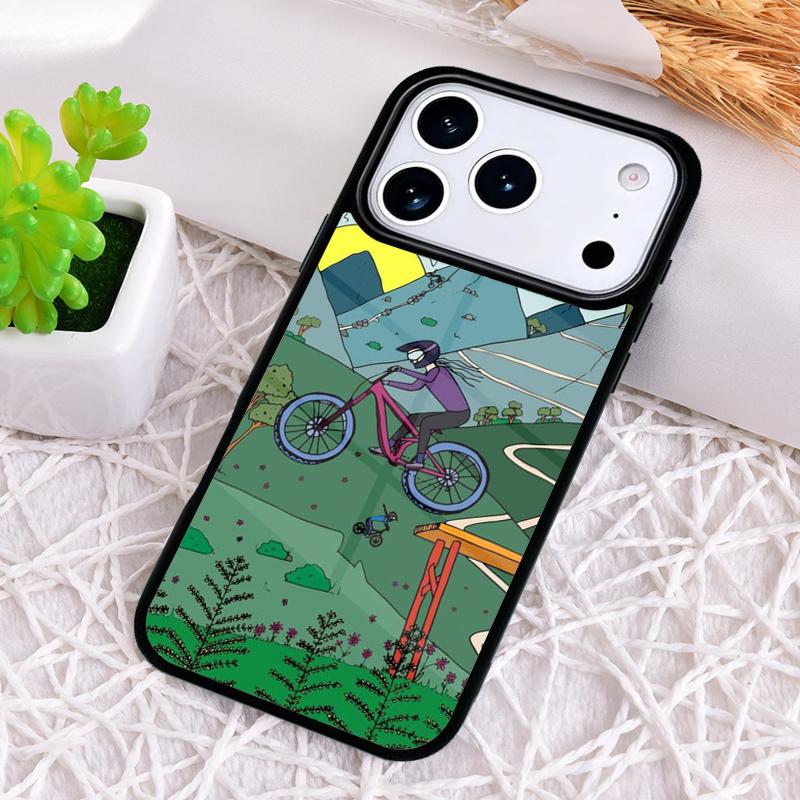 Cycling Heartbeat Bike Phone Case for iPhone 17 Air 16 15 11 12 14 13 Pro Max Shockproof Cover