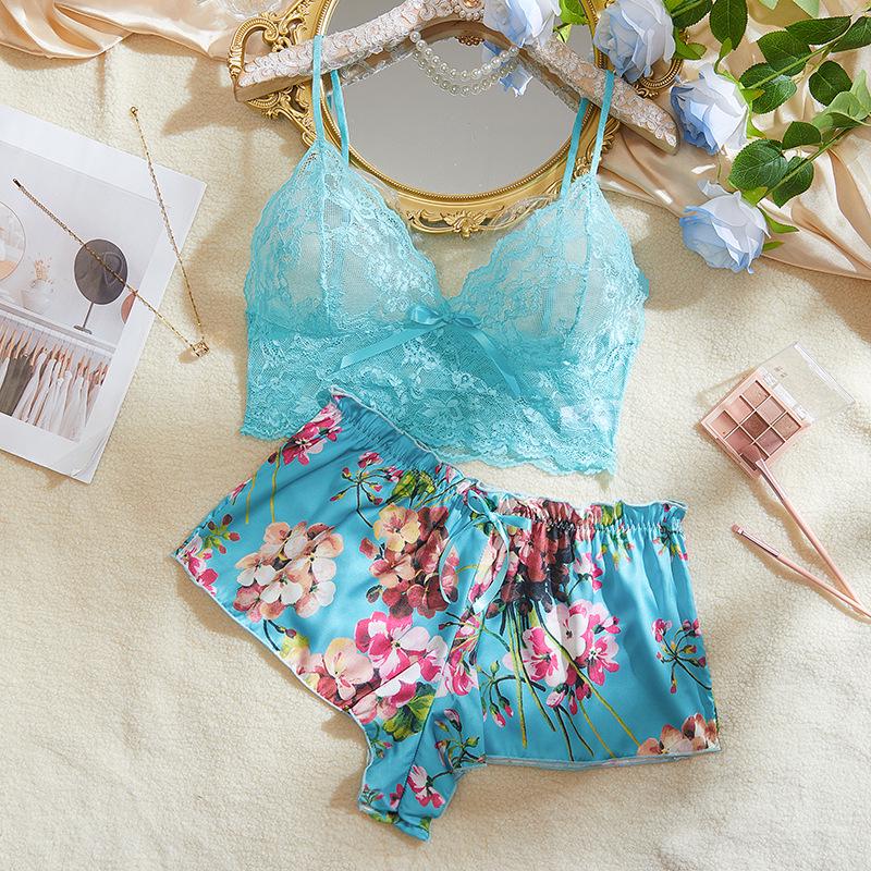 Europäisches und amerikanisches Spitzen-Dessous-Set: Sexy Versuchung BH & Shorts Zweiteiler