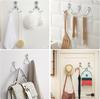 6pcs Double Prong Coat Hooks Wall Mounted Brushed Stainless Steel Hooks For Towel Hat Key Bag Bathroom Kitchen Bedroom
