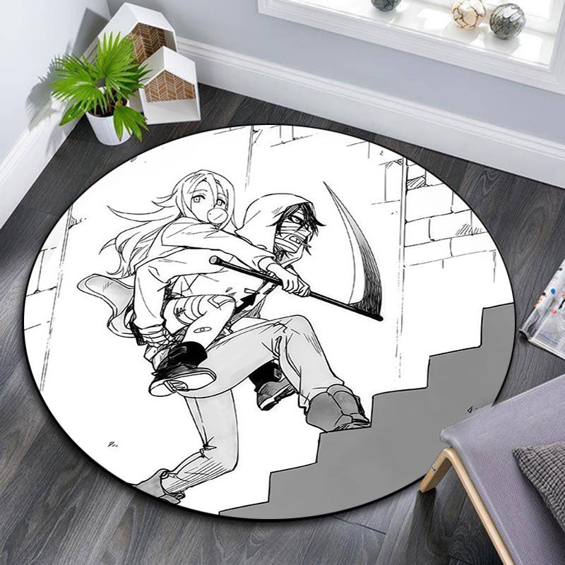 Angels of Death2 Round Area Rug,Carpet Rug for Living Room Bedroom Sofa Playroom Decor,Non-slip Floor Mat