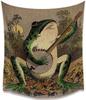 Hannahcos Boho Wall Decor Orange Frog Tapestry, Vintage Frog Playing Banjo Aesthetic Wall Hanging For Bedroom, Living Room & Dor
