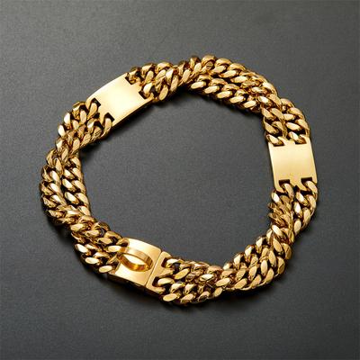 304 Stainless Steel 16 Inch Dog Chain Collar Golden For Medium Large Dogs