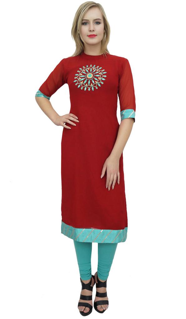 Atasi Readymade Beige Georgette Long Churidar Straight Cut Casual Salwar Suit -