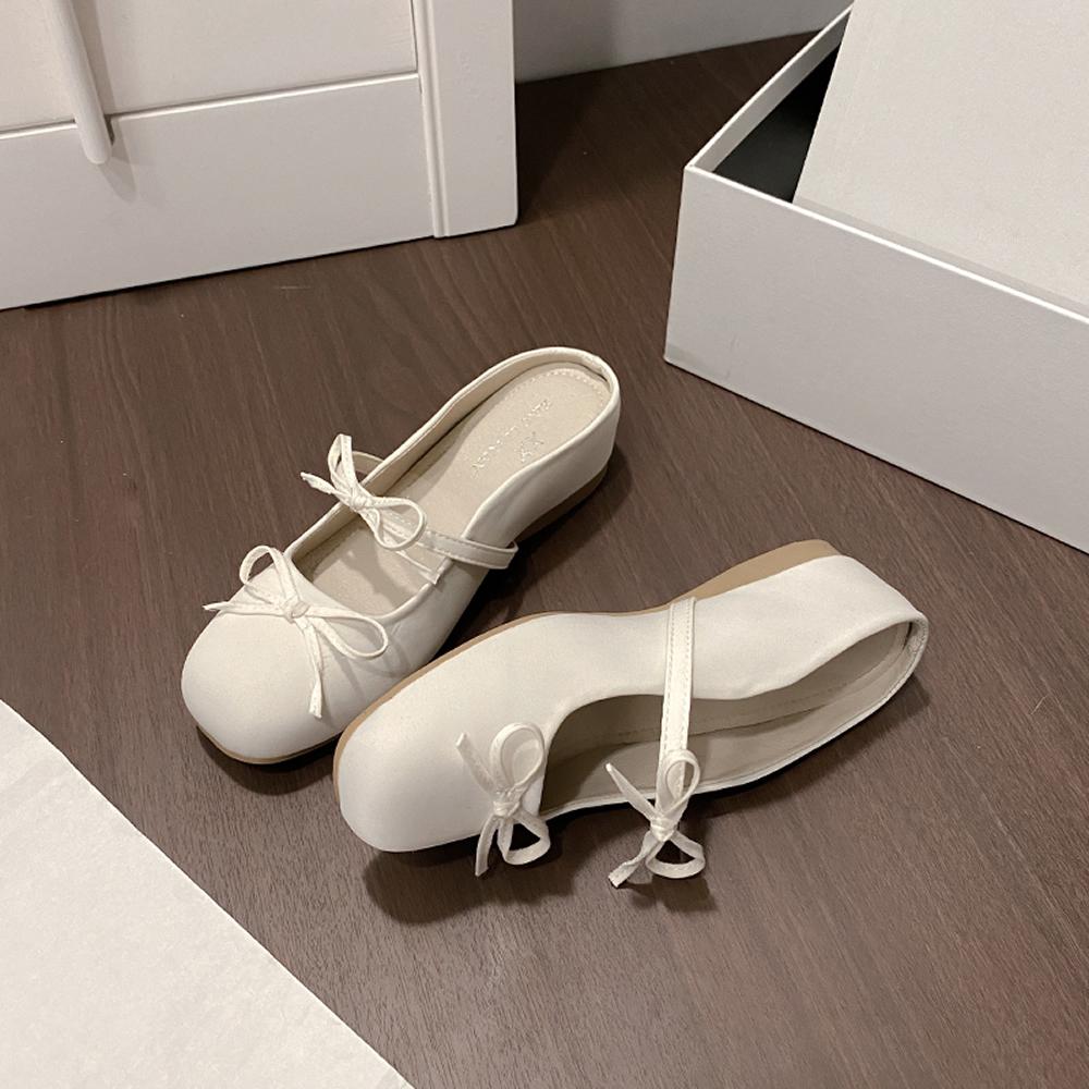 

Туфли Мэри Джейн Дизайнерские Сатиновые Круглый Носок Женская Мода Неглубокий Бант Плоские Сандалии Женские Мягкая Подошва Платье Балетки 40 бежевый