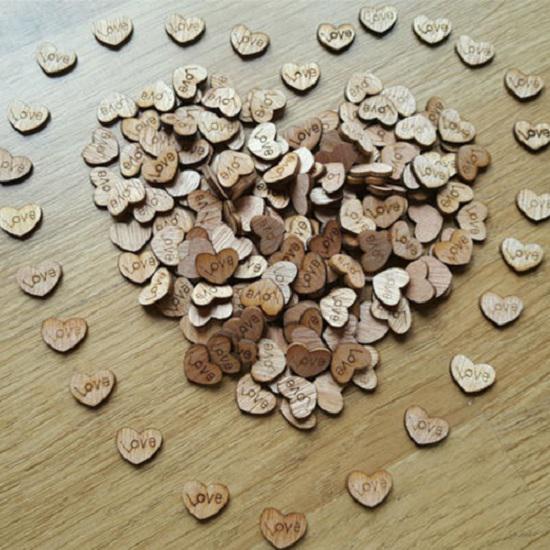 

Романтические 100 шт. деревянные сердца любви свадебный стол разбросанные украшения ремесла
