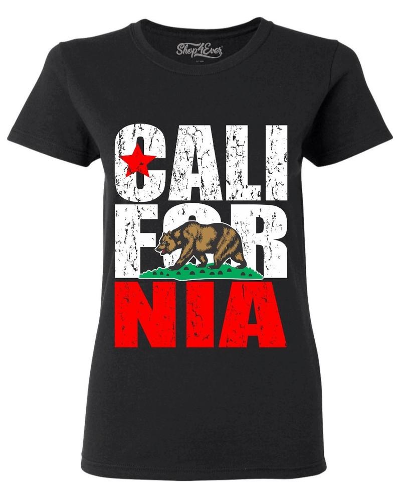 

California Vintage Women s T-Shirt Bear State Cali Pride Souvenir Shirts M