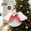 Winter Theme Party Supplies Fabric Angel Hanging Ornament Christmas Tree Decor Polka Dot Classroom Favors Ornament for Window Mantel Home
