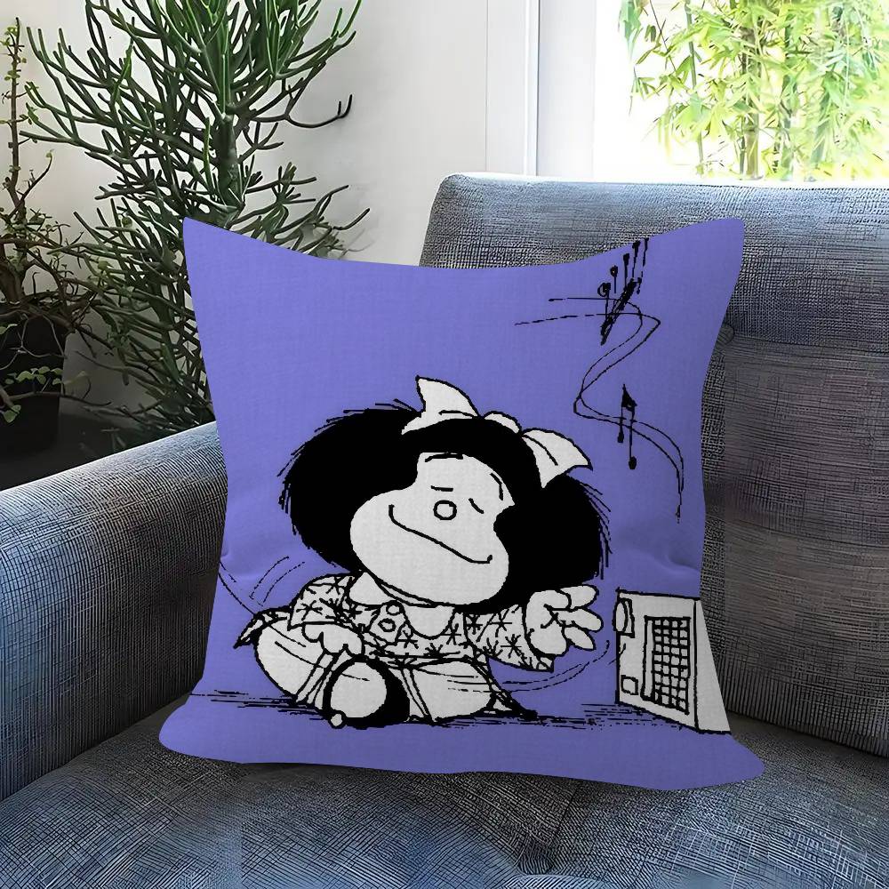 Pillow Cushion Cover Pillowcase Living Room Sofa Home Decor Customized Cartoon Cute Mafalda