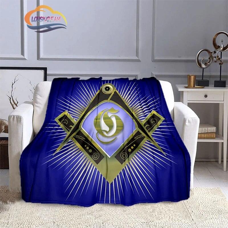 The Freemasons Blanket Freemasonry Series Flannel Cashmere Blanket Masonic Fluffy  All Seeing Eye Printing Pattern Blanke