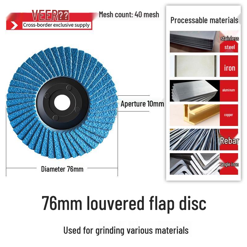 

3-Inch Mini Pneumatic Angle Grinder with Blue Flap Disc Torque Abrasive Wheel