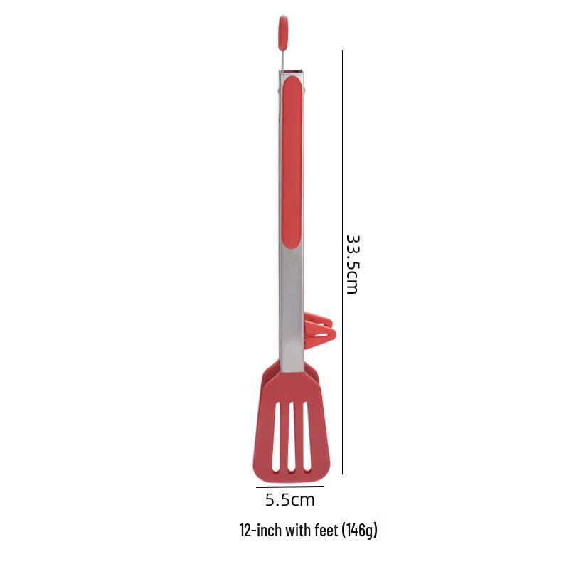 ZISIZ 12-inch Red Multi-Purpose Food Tongs