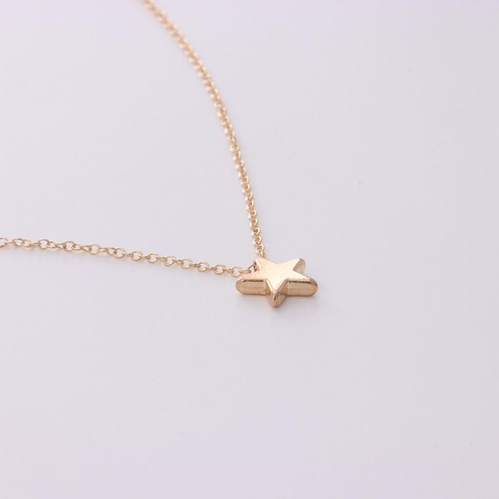 Europe, America, Fashionable Three-dimensional Smooth Five-pointed Star Pendant Necklace, Popular Temperament Simple Star Necklace