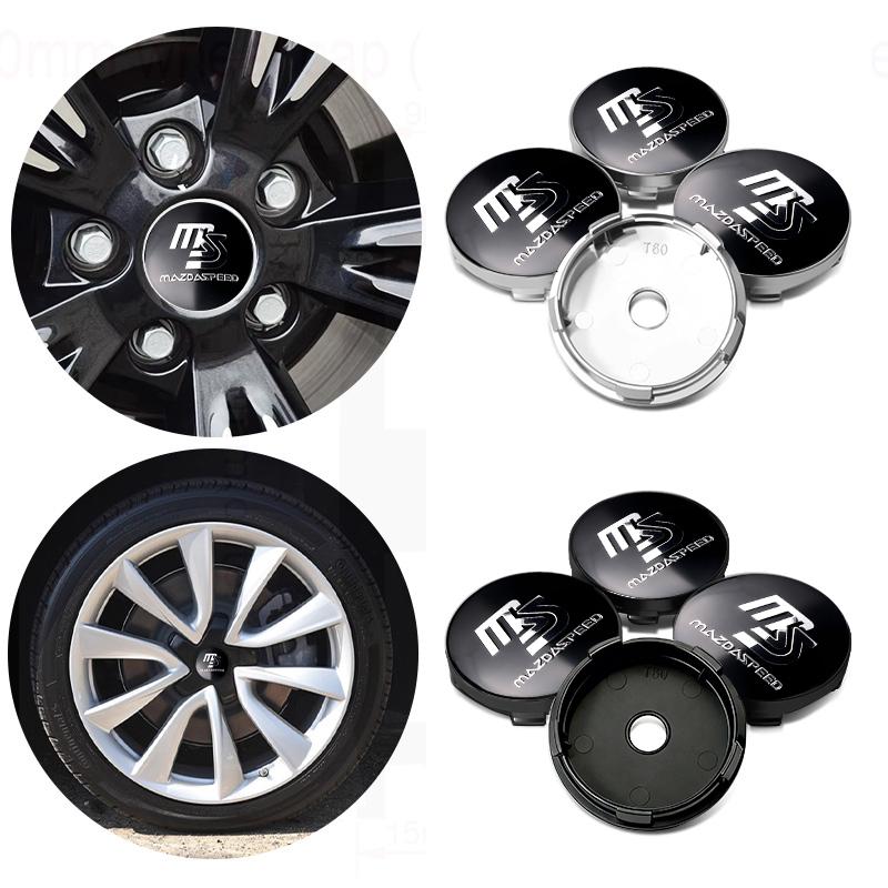 For Mazda 4pcs 60mm Car Wheel Center Cover Hub Cap Auto Decoration Accessories 3 Alexa CX4 CX5 CX8 2 3 6 DJ BL BM GJ CX-5 CX5 DD5