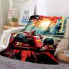 1pc Racing Car Blanket Lightweight Flannel Blanket Throw Blanket For Sofa, Bed, Travel, Camping, Livingroom, Office, Couch
