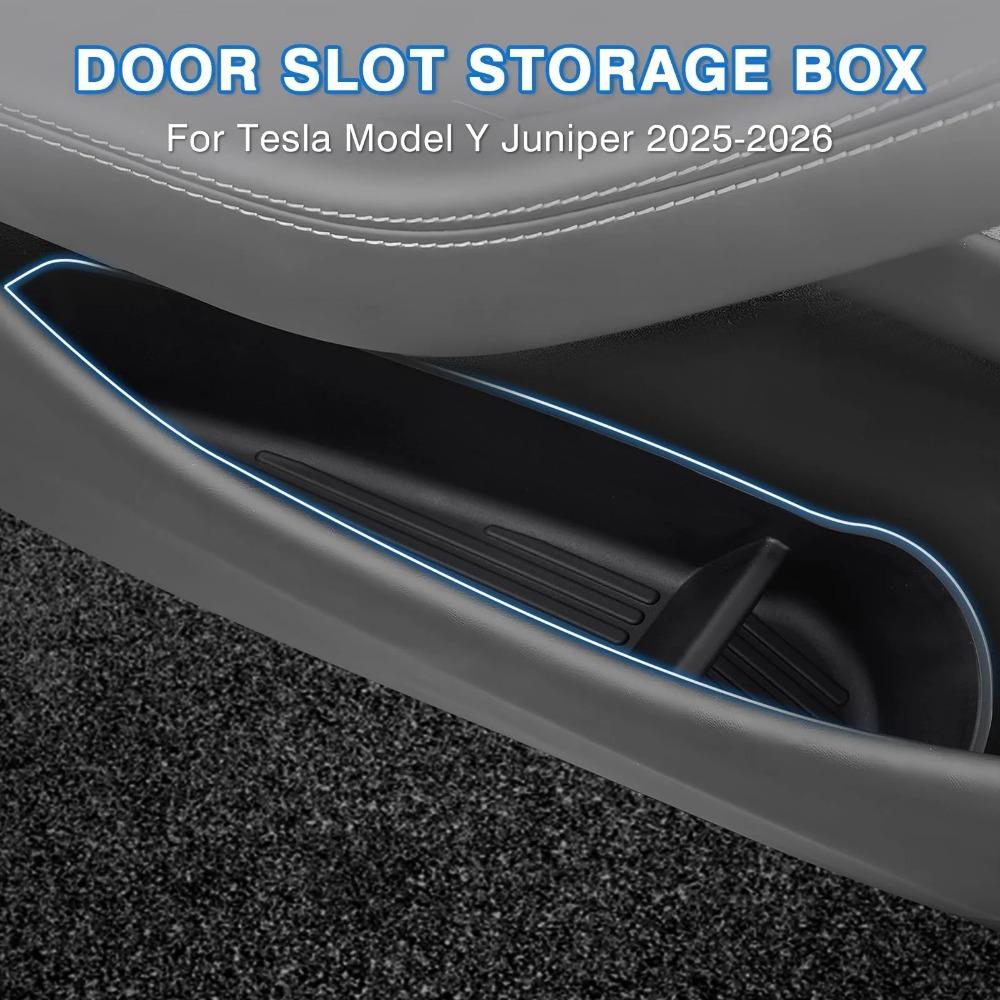 4PCS TPE Side Door Storage Box for Tesla Moldel Y Juniper 2025 2026 Model 3 Highland 2025-2026 Scratch-Resistant Trays Organizer