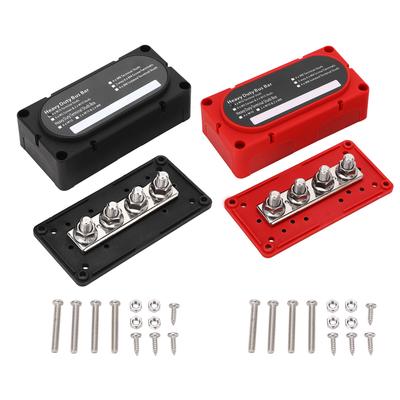 2pcs Power Distribution Block 4 Studs 300A Battery Bus Bar Universal for 12‑48V Car RV Yacht Boat