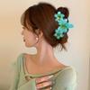 Korean Candy Color Flower Hair Claw Women Girls Flowers Shark Clip Sweet Large Gradient Crab Clamp Barrettes Hair Accessories