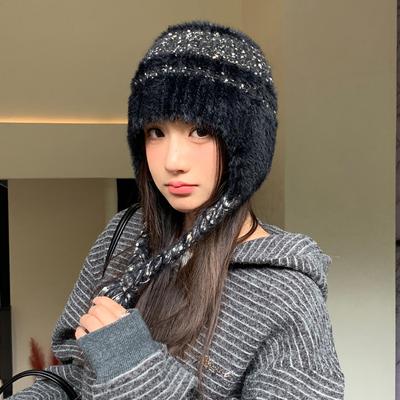 Autumn and Winter Hat Women's Fashion Knitted Wool Hat Fleece Thermal Hat