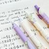 4PCS Flower Print Gel Inks Pen Retractable Gel Pen with Metal Clip Ergonomic Grip 0.5MM Tip Black Inks for Office School