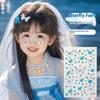 1 Yaprak Elf Kelebek Rhinestone Yüz Etiketleri Kawaii Kendinden Yapışkanlı Dokuma Kelebek Dekor Sahne Konser Makyaj Malzemeleri İçin