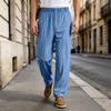 Men's Lightweight Casual Linen Pants High Straight Leg Loose Fit for Summer