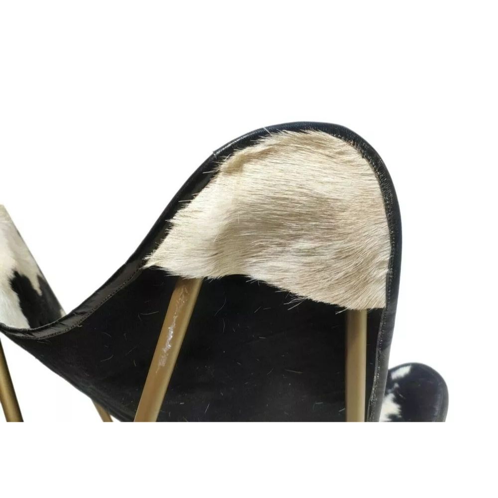 Scaun pliant fluture din piele de vacă vintage nou, cu scaun extensibil, fotoliu relaxant, tip fluture