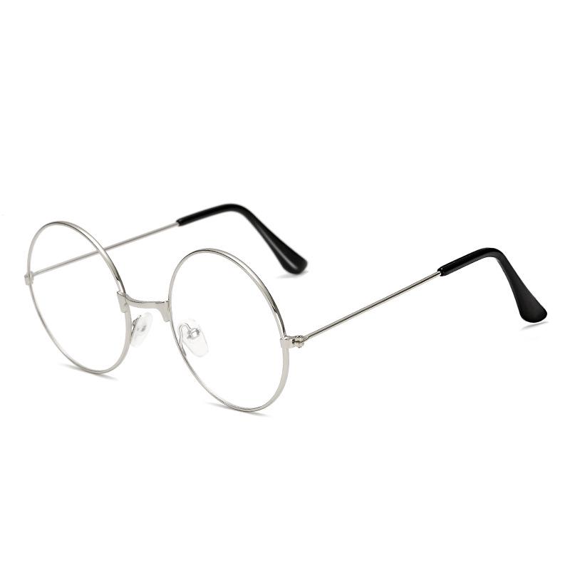 Literary Retro Round Metal Eyeglass Frames for Men and Women