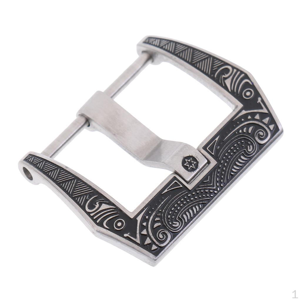

Stainless Steel Watch Band Pin Clasp Carved Buckle 18mm 20mm 22mm 22mm-B