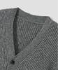 AGOD Hairy Ribbed Knit Cardigan [Heather Grey]