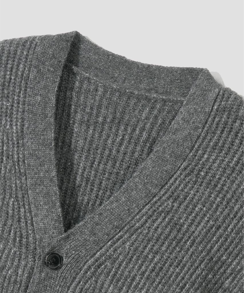 AGOD Hairy Ribbed Knit Cardigan [Heather Grey]