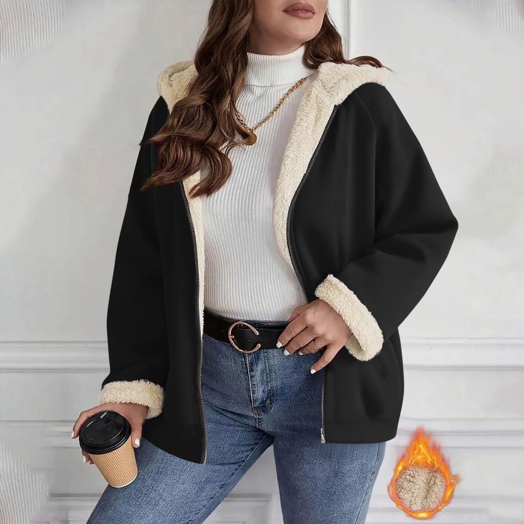 Women's Loose Long-sleeved, Fashionable, Plus-size Warm Cardigan Jacket Top