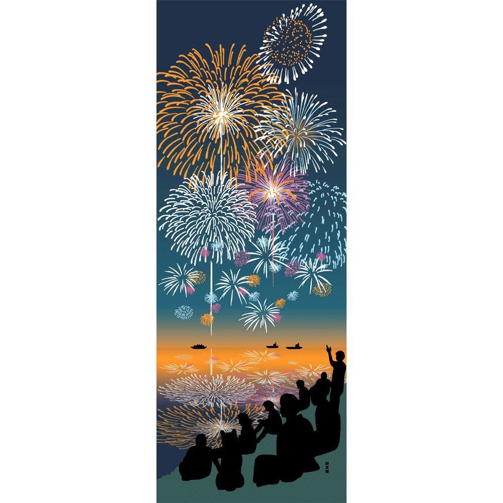 Hamamonyo Picture Looking Up at the Grand Fireworks Tenugui