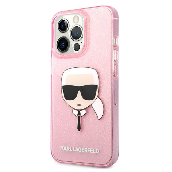 Karl Lagerfeld Klhcp13Xkhtuglp Iphone 13Pro Max 6,7 Różowy/Pink Hardcase Glitter Karl`s Head