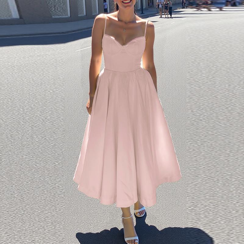 

ZANZEA Женское повседневное летнее платье-слинг без рукавов в богемном стиле для пляжа на бретелях