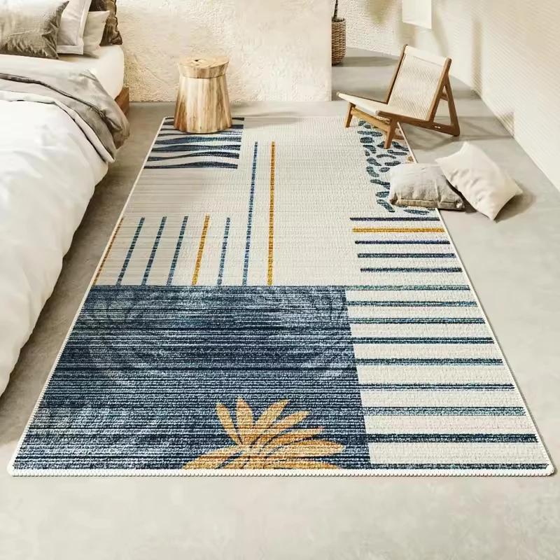 

Bohemian Ins Style Black And White Gray Bedside Rug Living Room Bedroom Decorative Ethnic Style Premium Feeling Carpet 60*90cm