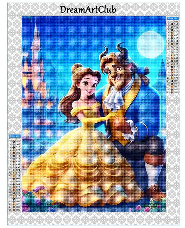 Diamond Mosaic Beauty and The Beast Painting Picture Rhinestones AB Drill Princess Embroidery Cross Stitch Wall Decor