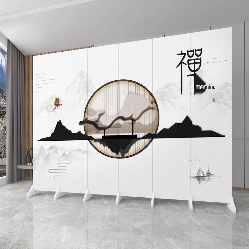 Antique Landscape Folding Screen: Living Room/Entryway Partition