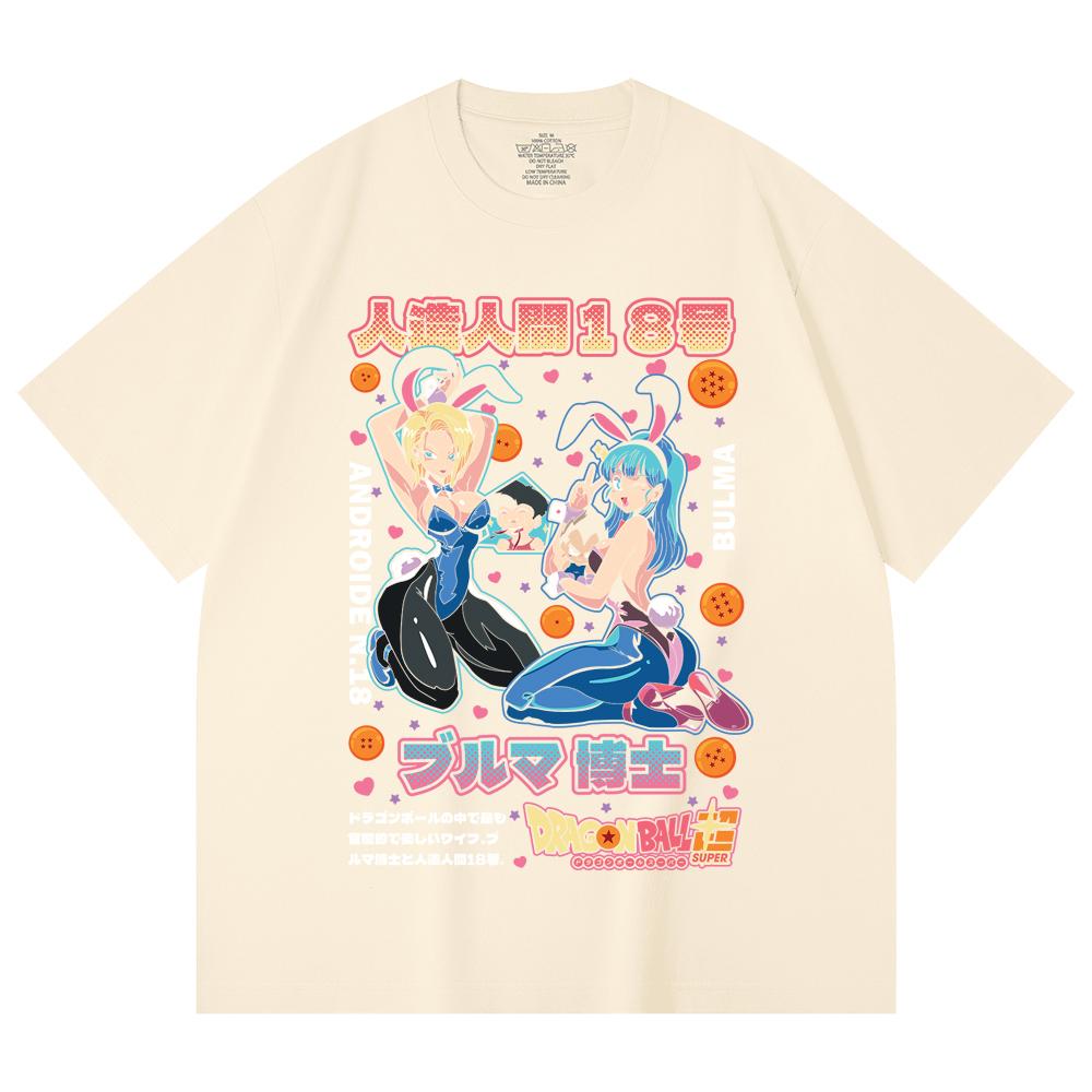 230 Gsm 100% Cotton Dragon Ball V26 Bulma Android Print Unisex Heavy Cotton T Shirt