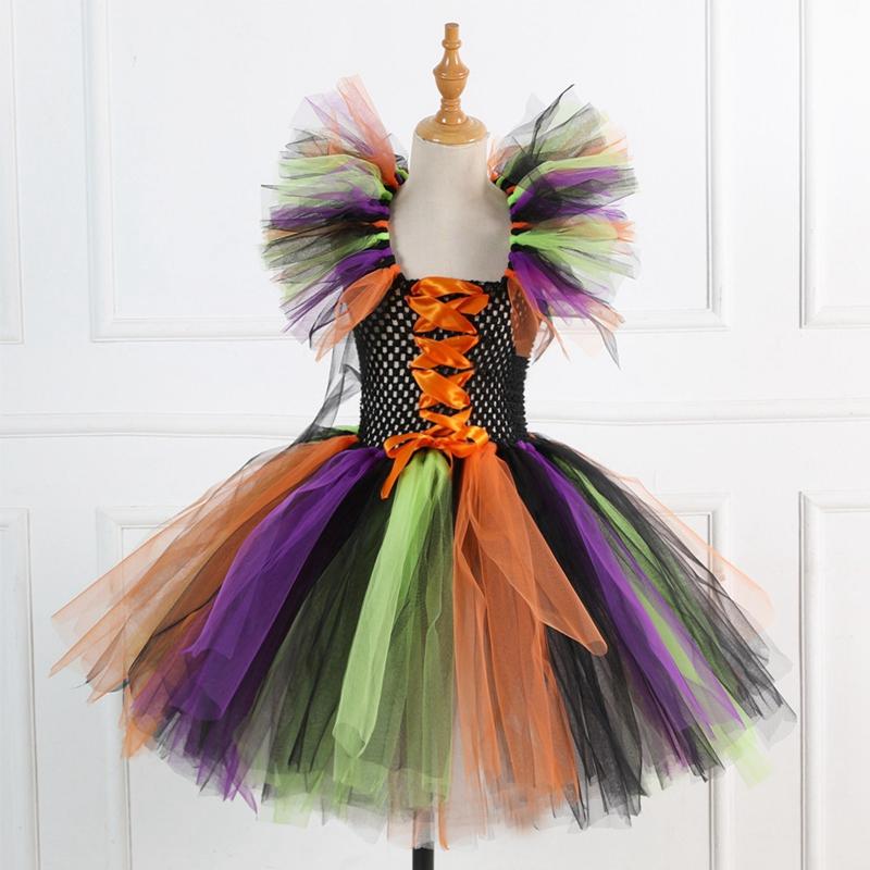 Rochie de Halloween pentru fete Rochie pufoasă pentru copii Rochie de petrecere cosplay vrăjitoare