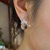 Zhuozhifan S925 Sterling Silver Ice Queen Crystal Diamond Stud Earrings