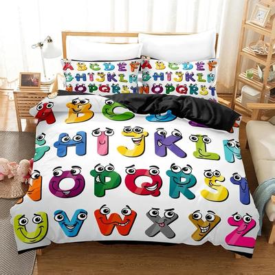 Alphabet Lore Bedding Set Single Twin Full Queen King Size Bed Set Girls Boys Bedroom Duvet Cover Sets  Duvet Cover