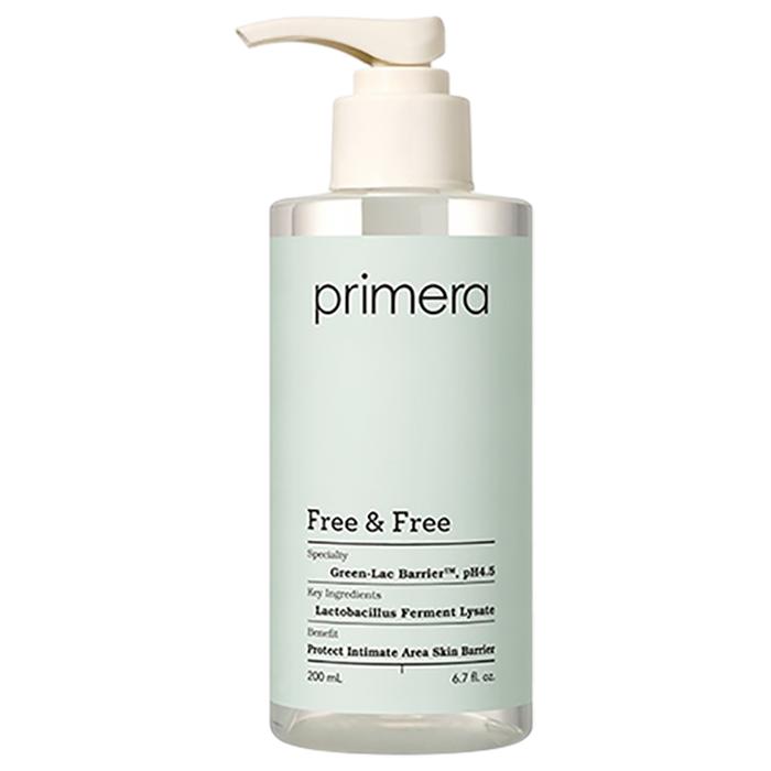 

Primera Free & Free Мягкая пенка для интимной гигиены – Сбалансированный pH, мягкое очищение с зеленым чаем и растительными маслами, корейская Gel 200ml