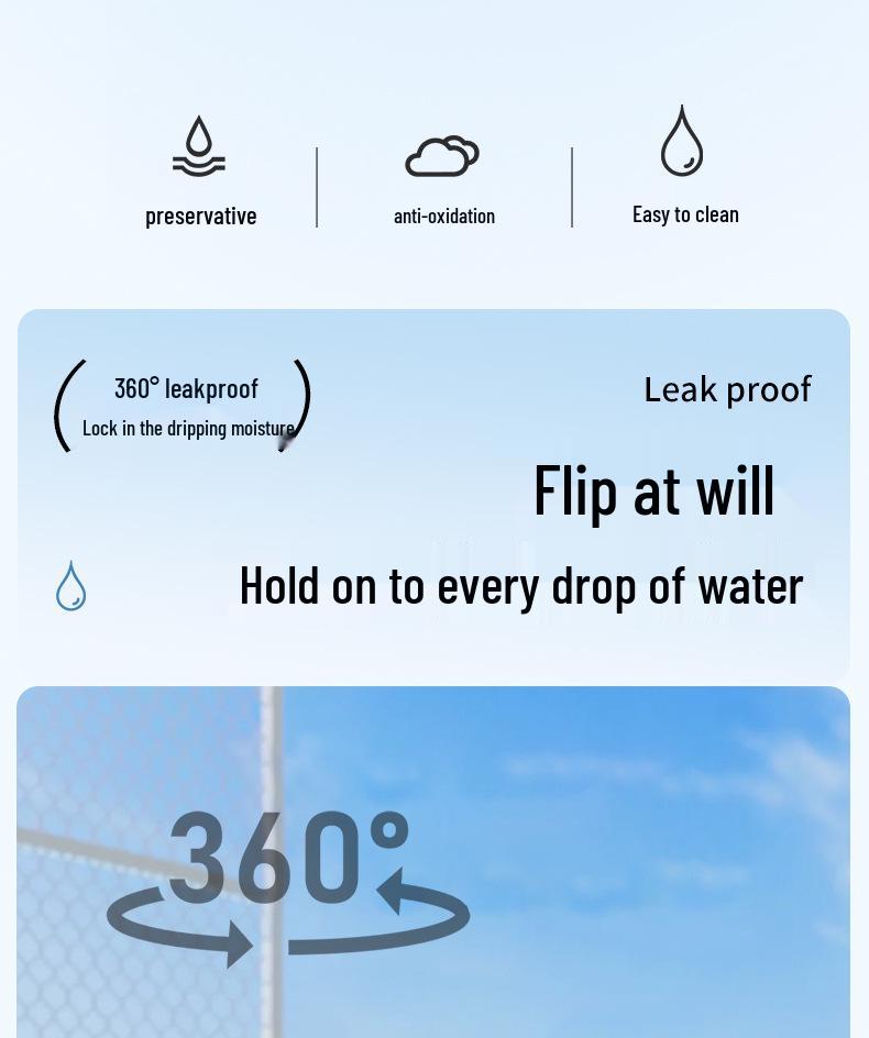 Portabel Bergsklättring Dubbelskikt Isolerad Sportvattenflaska, 304 Rostfritt Stål, med Handtag och Liten Öppning.