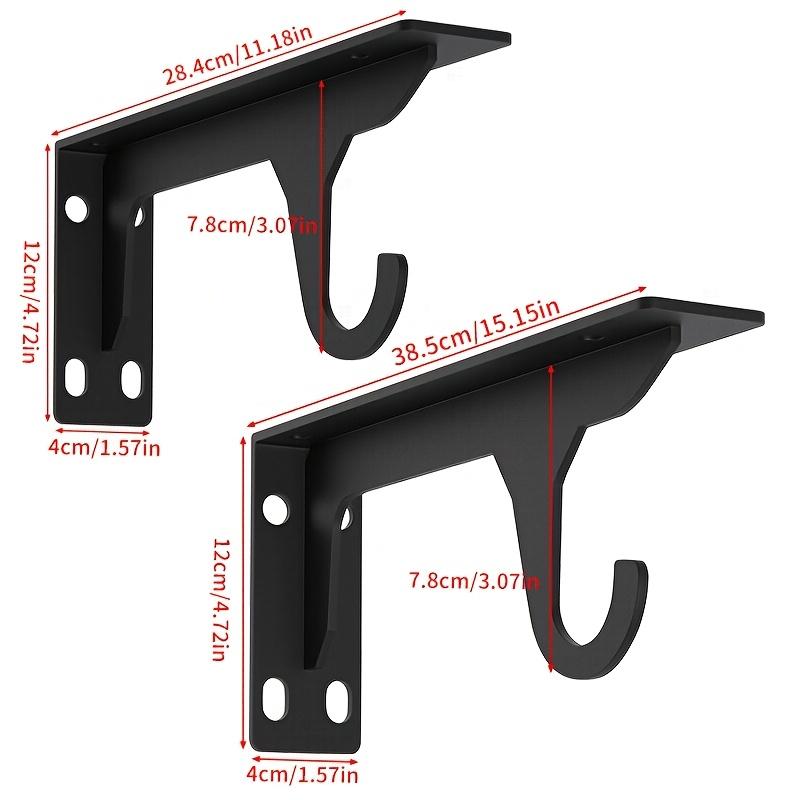 2pcs Heavy-Duty Metal Wall Hooks - Sturdy Triangle Shelf Support Bracket for Wardrobe, Closet, Entryway - Durable Furniture Hardware Organizer