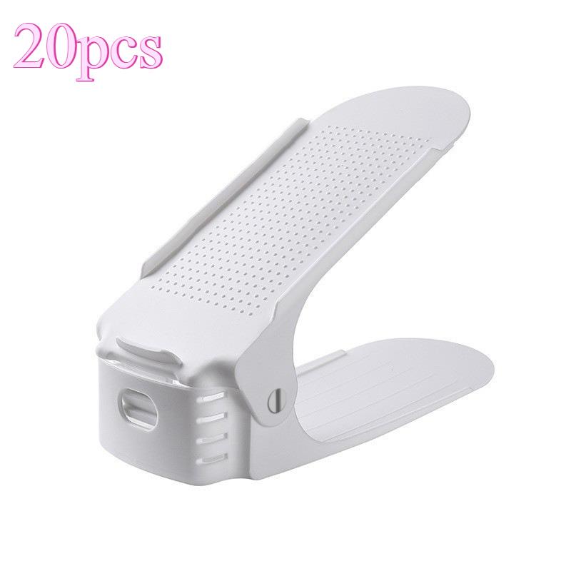 20 Stück Verstellbares Schuhregal aus Kunststoff - Platzsparender Organizer für Eingangsbereich, Flur, Ideal für Aufbewahrungslösungen für Zuhause und Wohnheim