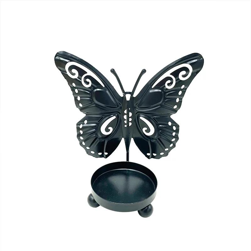 New Creative Iron Butterfly Candlestick Gold Electroplated Candlestick Iron Wire Light Luxury Candlestick Candle Holder