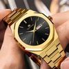Reloj Hombre Men Business Watch Black Stainless Steel Fashion Week Quartz Movement 42mm 3Bar Waterproof Clock Men Sports Watches